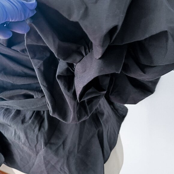 Step in Style Black Wrap Top with Puff Sleeves – Size Small - Picture 2 of 5